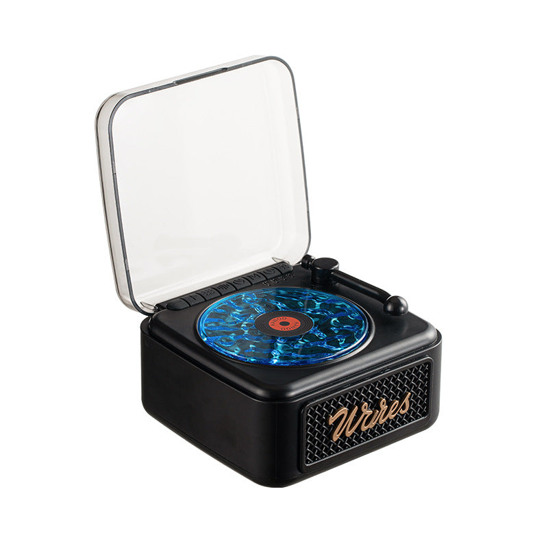 Retro white noise Bluetooth speaker wireless small high pitched vinyl record speaker