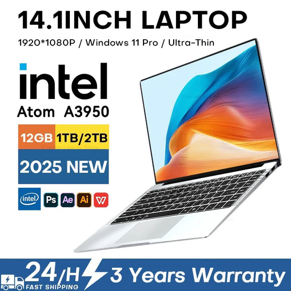 Ultra Slim Windows 11 Laptop Computer 14.1