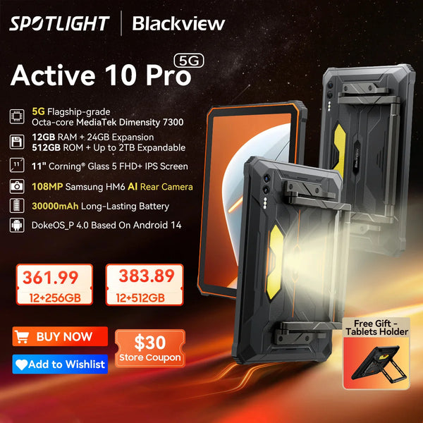 [World Premiere] Blackview Active 10 Pro Rugged Tablets 5G MTK 7300, 11