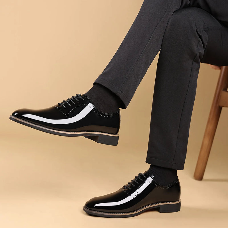 Luxury Men Oxford Shoes High Quality Patent Leather Men Shoes Comfortable Dress Wedding Party Shoes Classic Business Formal Shoe