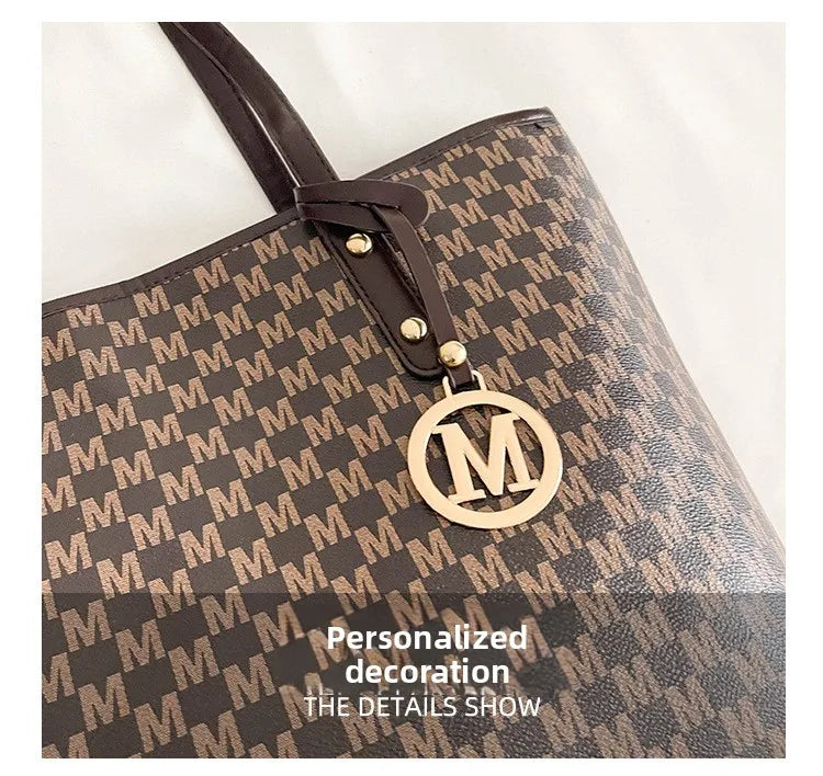 Large Capacity Commuting Tote Bags Fashionable Printed Pu Leather Handbag for Women College Students Class Handbags Shoulder Bag