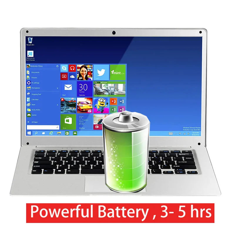 2024 Cheap 14 Inch Ultra Thin Students Laptop Quad Core Windows 10 Notebook Laptops  WiFi Bluetooth for Russian & Korea