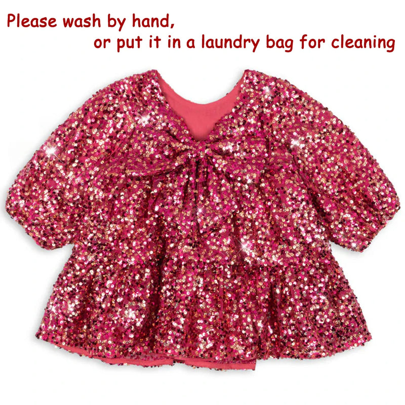 2025 KS Christmas Girls Sequin Shining Pretty Dress Kid Princess Dresses Girl Cute Jacket Children Carnival Party Vestidos Gifts