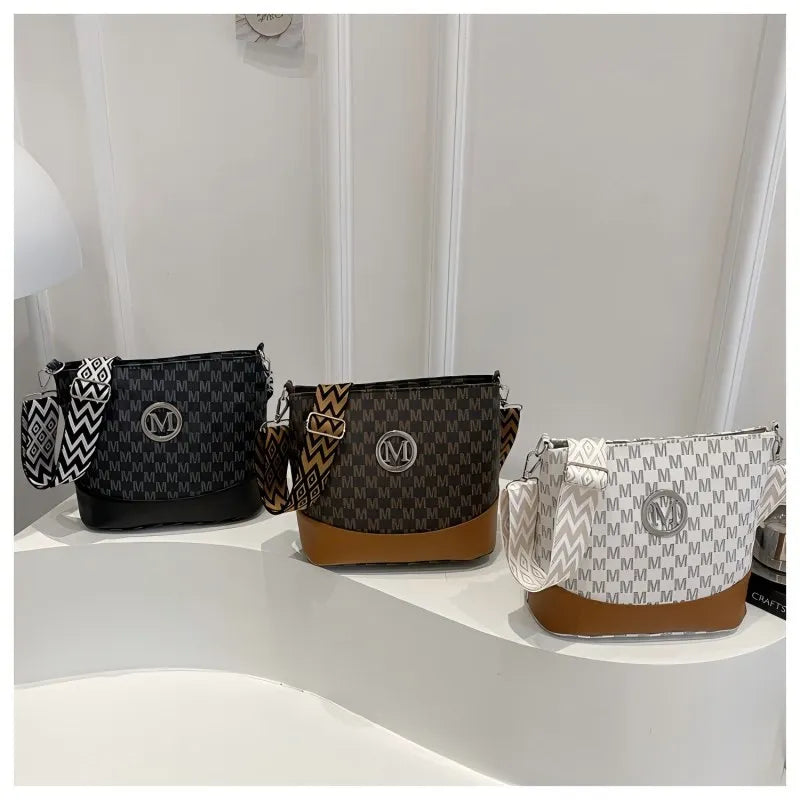 New retro color crossbody bag, M letter handbag, high quality leather messenger bag, business and leisure all kinds of tote bag