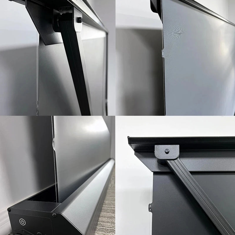 2025 Hot 150 Max Electric Tab Tension Floor Rising ALR Projector Screen Ambient Light Rejecting Motorized for UST Laser TV 3D 8K