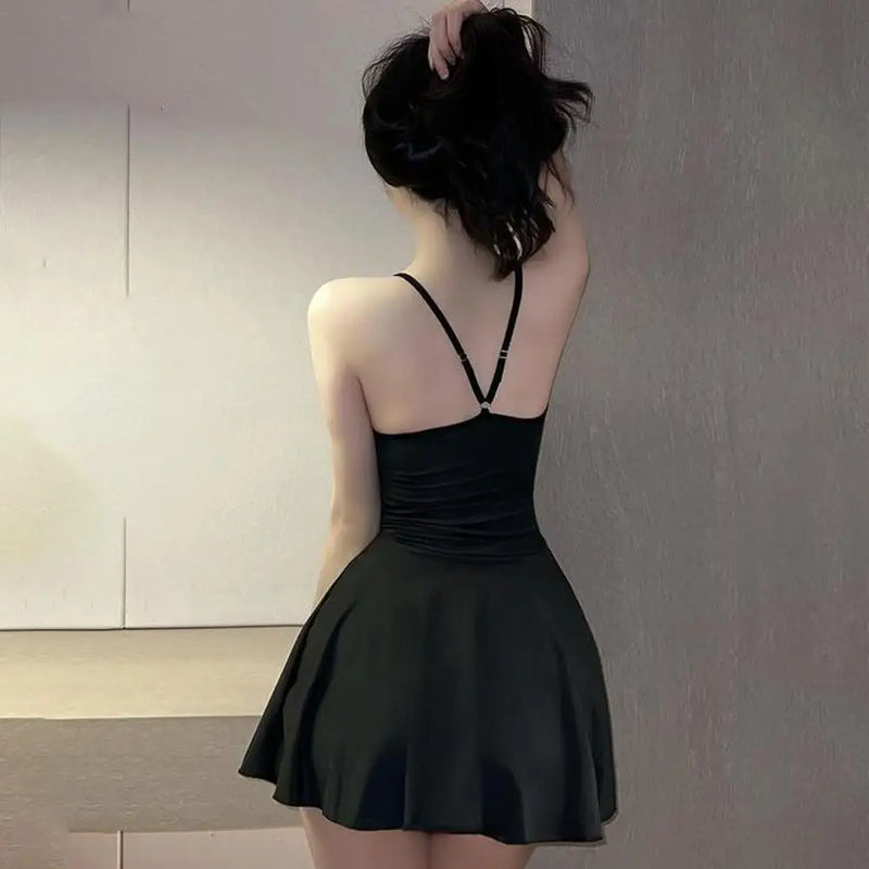 Sexy Women Pleated Micro MINI Dress Bandage Smooth Uniform Slip Mini Dress Night Club Outfits Allure Ruffled Dress Backless