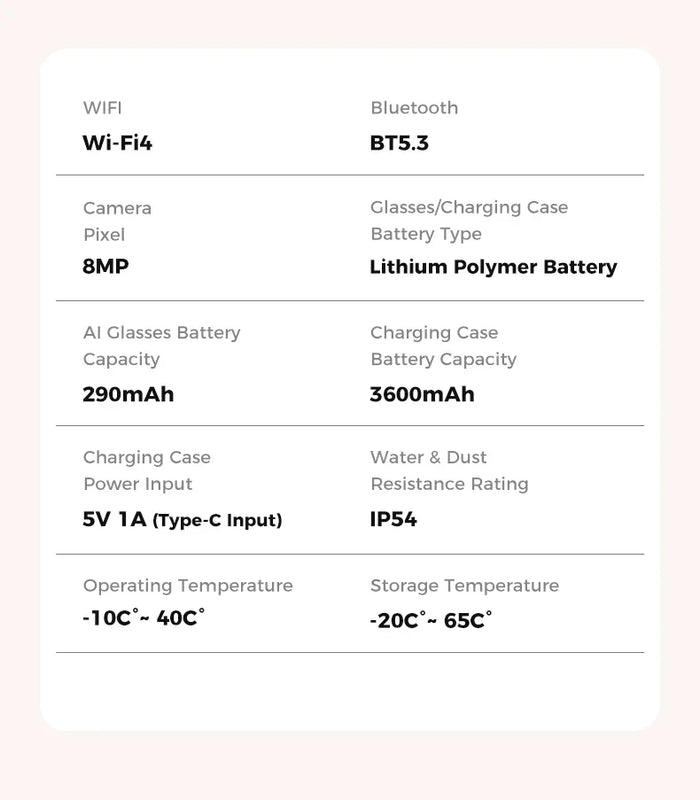 2026 AI Smart Glasses 4K HD Video 800W Camera 32GB WiFi Transfer Bluetooth Call Voice Assistant Chat GPT 3600mAh Charging Case