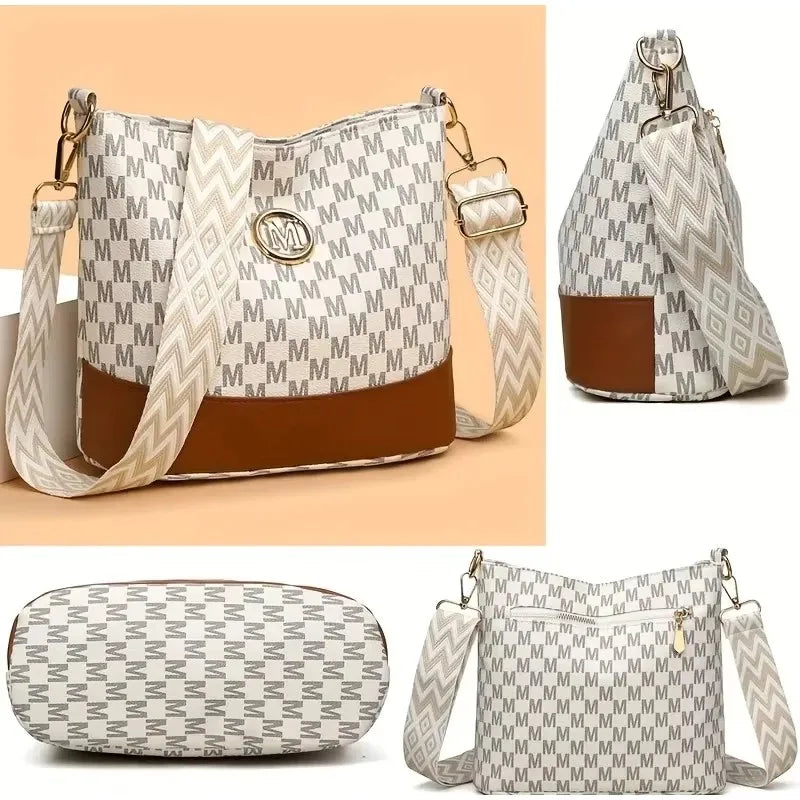 New retro color crossbody bag, M letter handbag, high quality leather messenger bag, business and leisure all kinds of tote bag