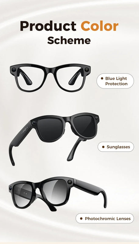 2026 AI Smart Glasses 4K HD Video 800W Camera 32GB WiFi Transfer Bluetooth Call Voice Assistant Chat GPT 3600mAh Charging Case