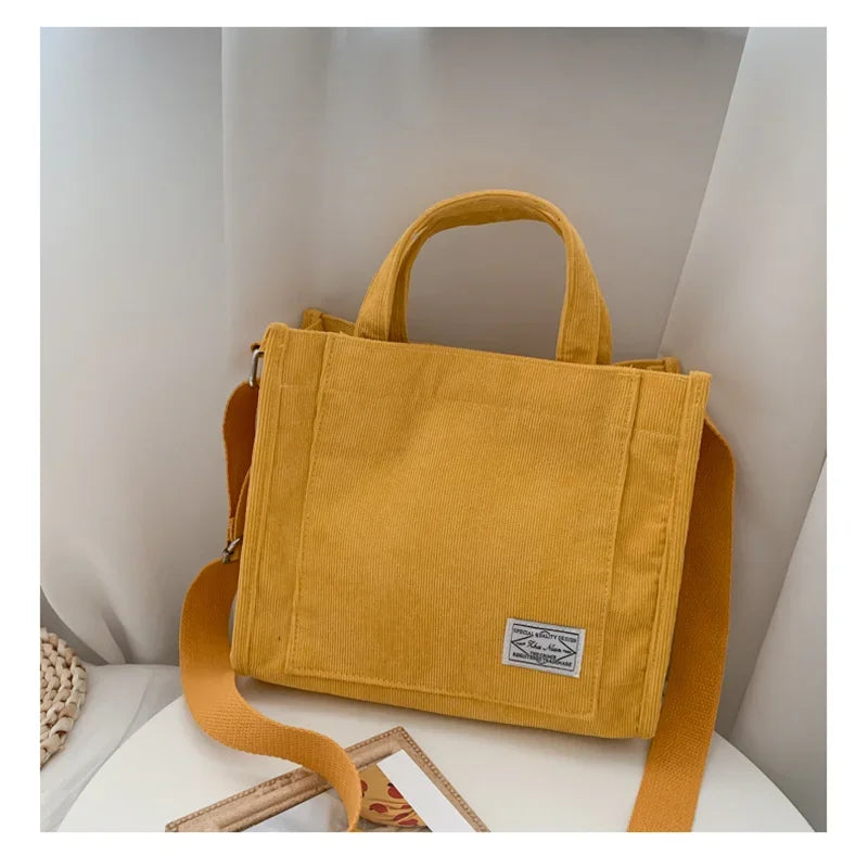 Women Handbag Simple Corduroy Portable Large Capacity HandBag Ins Fashion Trend Small Square Handbag Single Shoulder Bags