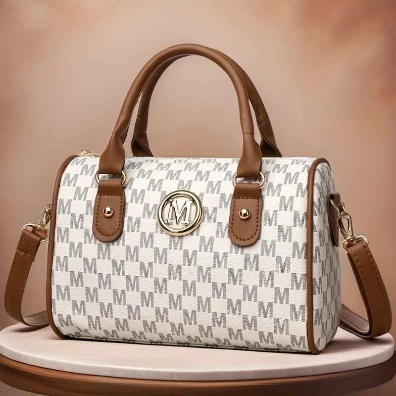 Women Alphabet Shoulder Bag with Golden 