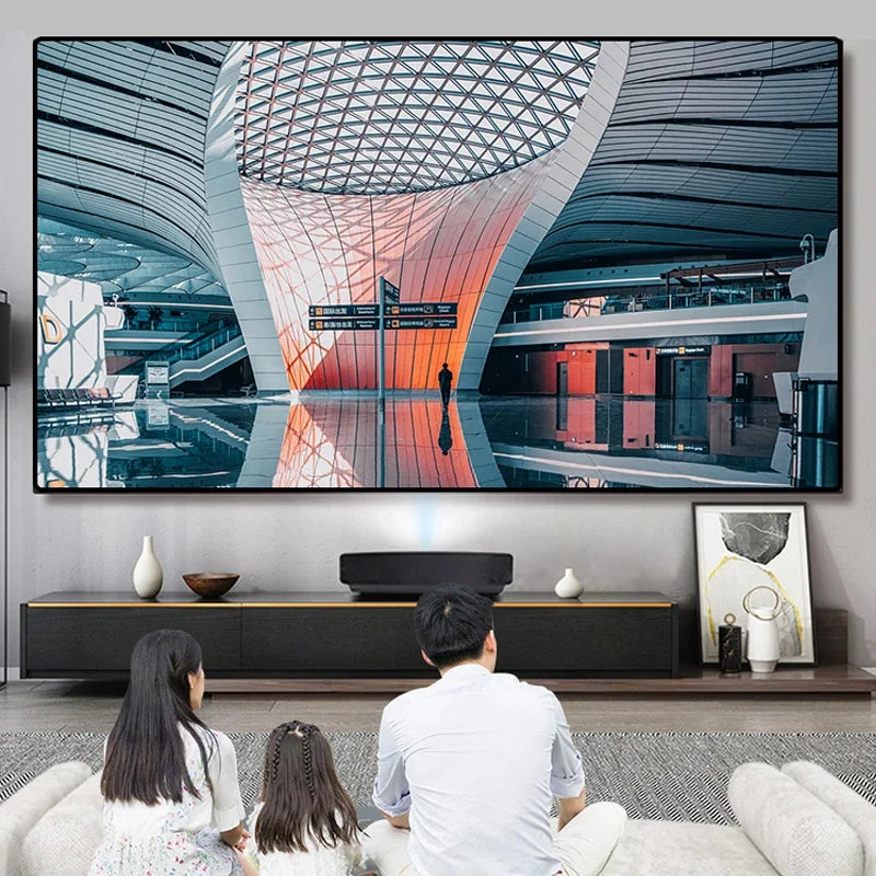 NEW Dragon Series Fresnel 5.0 Pro ALR Fixed Frame Projection Screen Ambient Light Rejecting for Ultra Short Throw UST Projectors