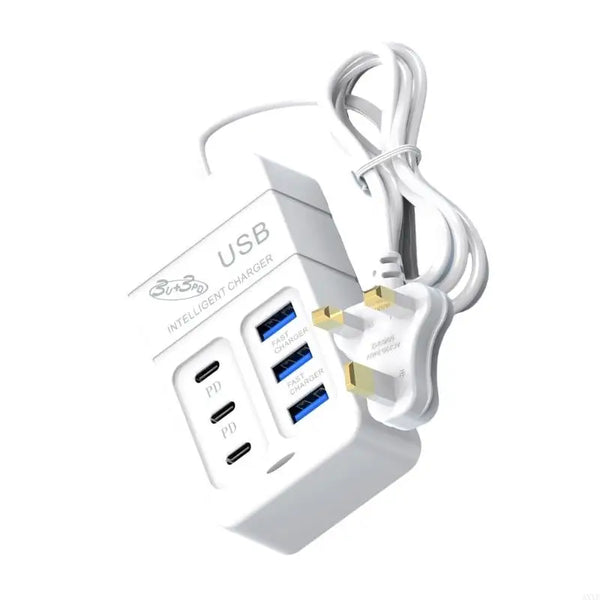 AXYF 35W 6-port USB & Type C Charging Power Board Fast Wall Charging Adapter