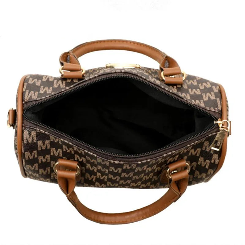 Women Alphabet Shoulder Bag with Golden 