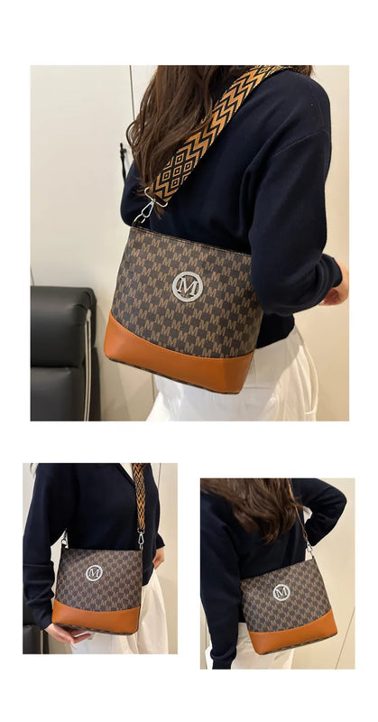 New retro color crossbody bag, M letter handbag, high quality leather messenger bag, business and leisure all kinds of tote bag