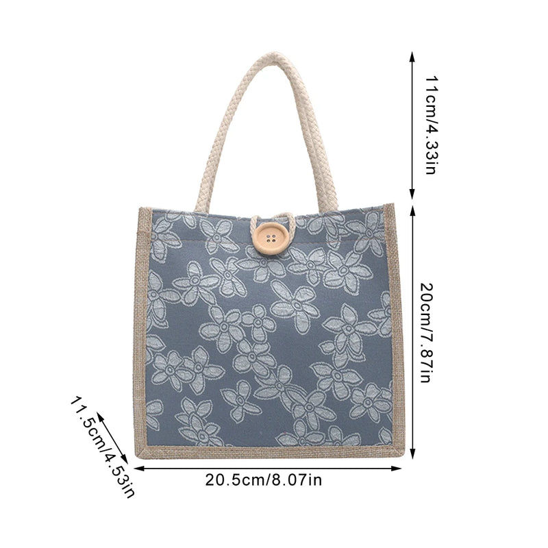 Linen Bags Handbag For Women Shopper Tote Bag Fashion Designer Bag Convenient Large-capacity For Travel Grocery Bag Organizer