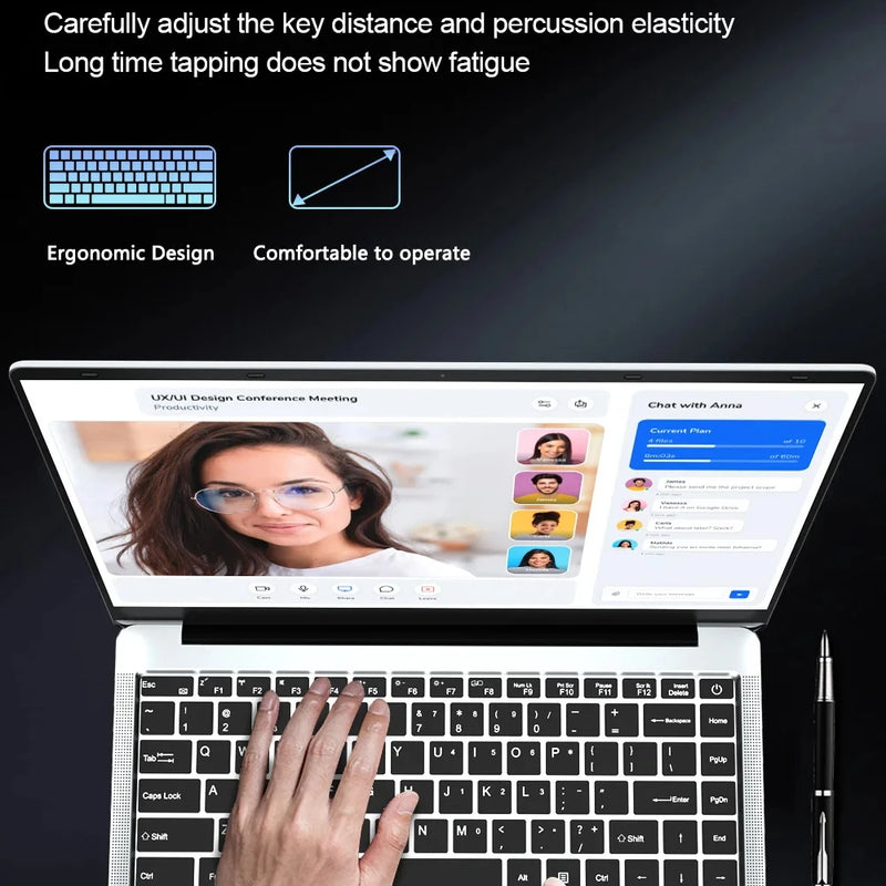 14.1inch Intel Atom A3950 Laptop Computer Windows 11 Pro 2025 Notebook PC 12GB RAM 512GB 1TB SSD 1920*1080 Office Computer PC