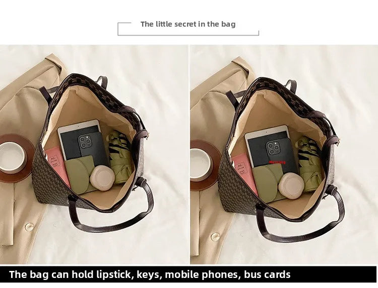 Large Capacity Commuting Tote Bags Fashionable Printed Pu Leather Handbag for Women College Students Class Handbags Shoulder Bag