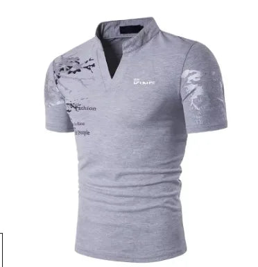 Men's Golf  irt V-Ne Printed Casual Top ort Sve Eye-ching Design Comfortable Me Fabric Thin Sle for Summer