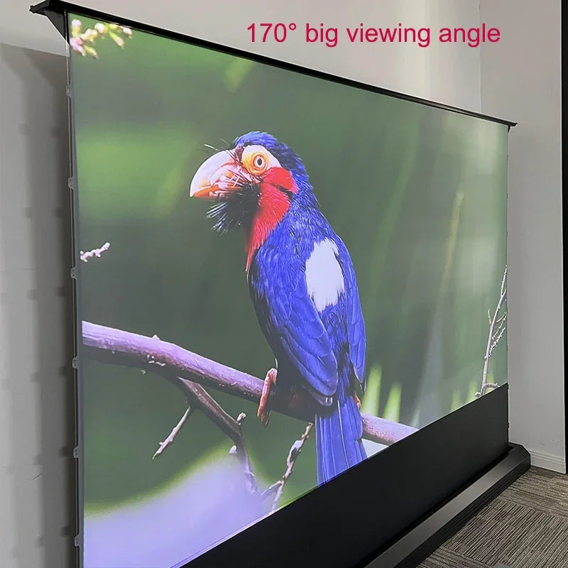 2025 Hot 150 Max Electric Tab Tension Floor Rising ALR Projector Screen Ambient Light Rejecting Motorized for UST Laser TV 3D 8K