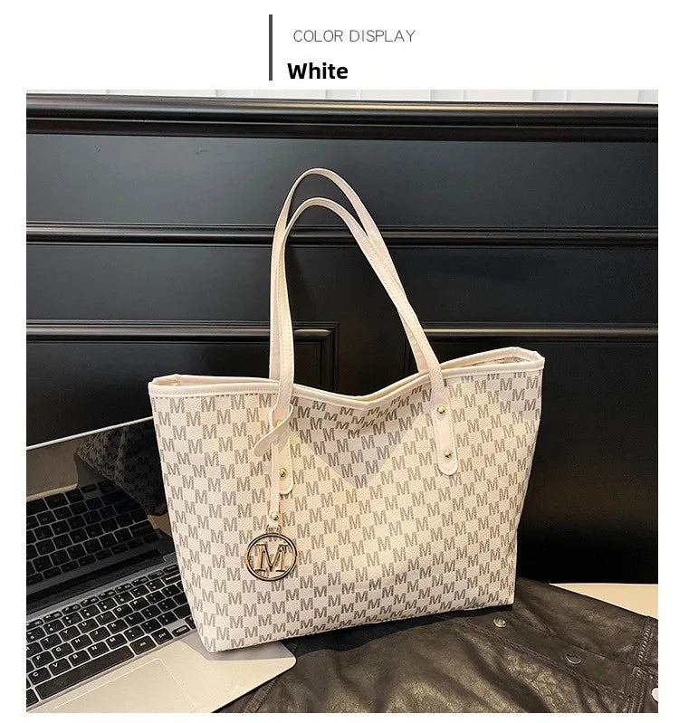 Large Capacity Commuting Tote Bags Fashionable Printed Pu Leather Handbag for Women College Students Class Handbags Shoulder Bag