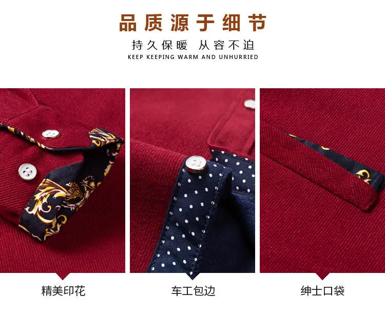 Mens Clothing Shirt For Men Long Sleeve Casual Shirt Winter Camisas Blouse Men's Streetwear Autumn Streetdress Thick Hombre