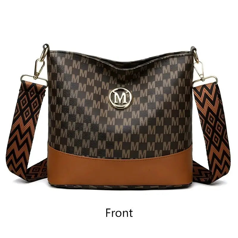 New retro color crossbody bag, M letter handbag, high quality leather messenger bag, business and leisure all kinds of tote bag