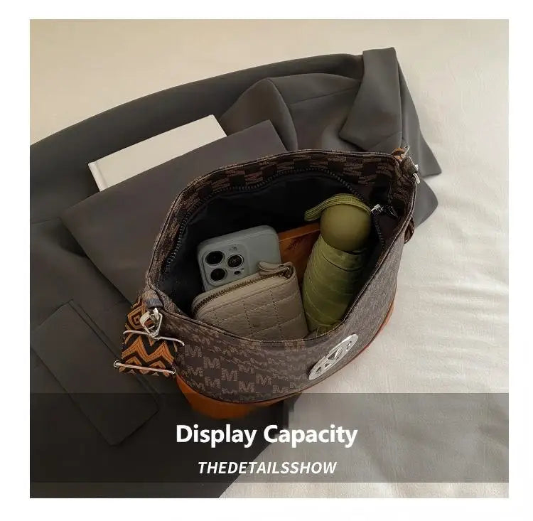 New retro color crossbody bag, M letter handbag, high quality leather messenger bag, business and leisure all kinds of tote bag