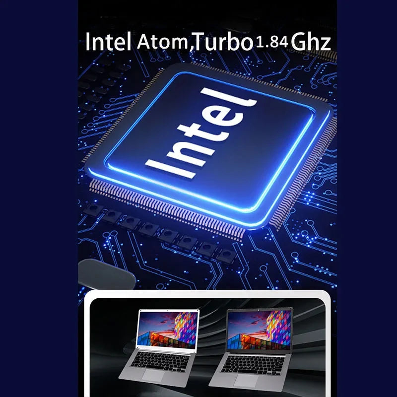 2024 Cheap 14 Inch Ultra Thin Students Laptop Quad Core Windows 10 Notebook Laptops  WiFi Bluetooth for Russian & Korea