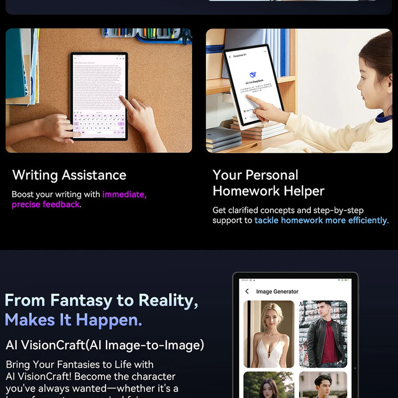 Blackview MEGA 8 Tablet 13 inch FHD+ Display 11000mAh 256GB 512GB AI Android 15 50Mp Camera 4 BOX Speakers 4G Pad PC