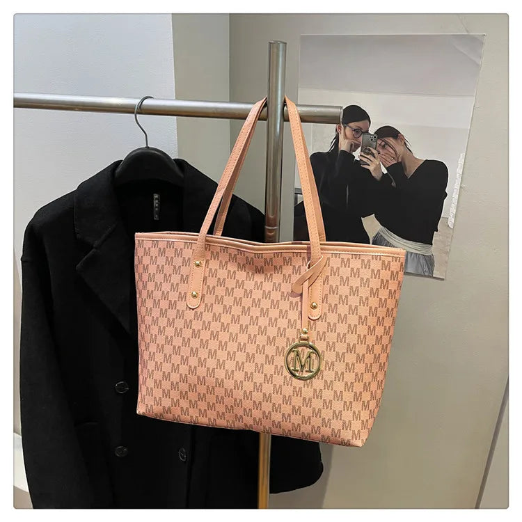 Large Capacity Commuting Tote Bags Fashionable Printed Pu Leather Handbag for Women College Students Class Handbags Shoulder Bag