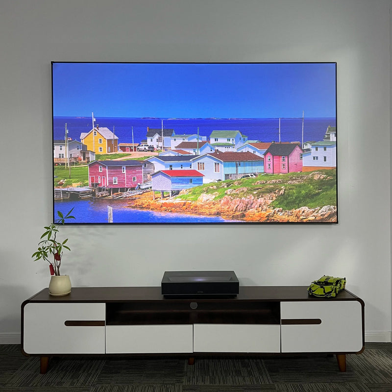 NEW Dragon Series Fresnel 5.0 Pro ALR Fixed Frame Projection Screen Ambient Light Rejecting for Ultra Short Throw UST Projectors