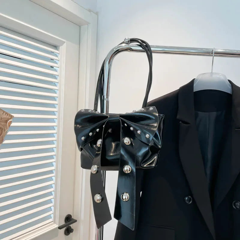 Trendy Bow Shoulder Bag Handbag Casual Underarm Bag Daily Commuting Bags PU Leather Lady Banquet Bag Business Women's Bags