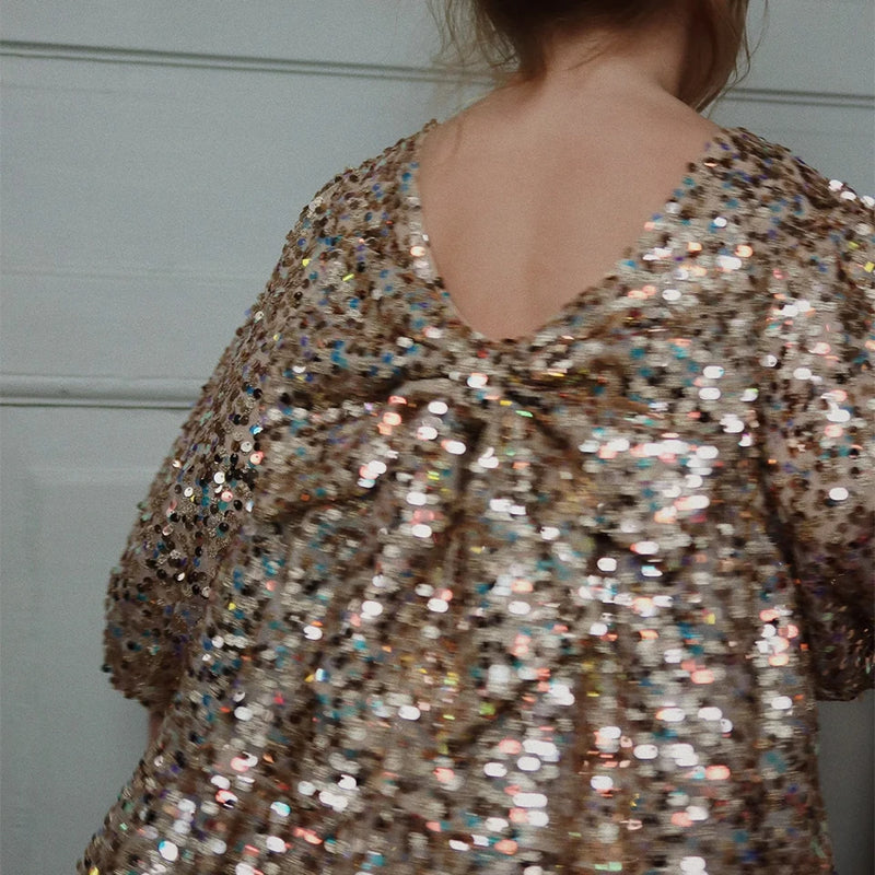 2025 KS Christmas Girls Sequin Shining Pretty Dress Kid Princess Dresses Girl Cute Jacket Children Carnival Party Vestidos Gifts