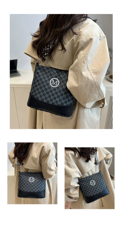 New retro color crossbody bag, M letter handbag, high quality leather messenger bag, business and leisure all kinds of tote bag