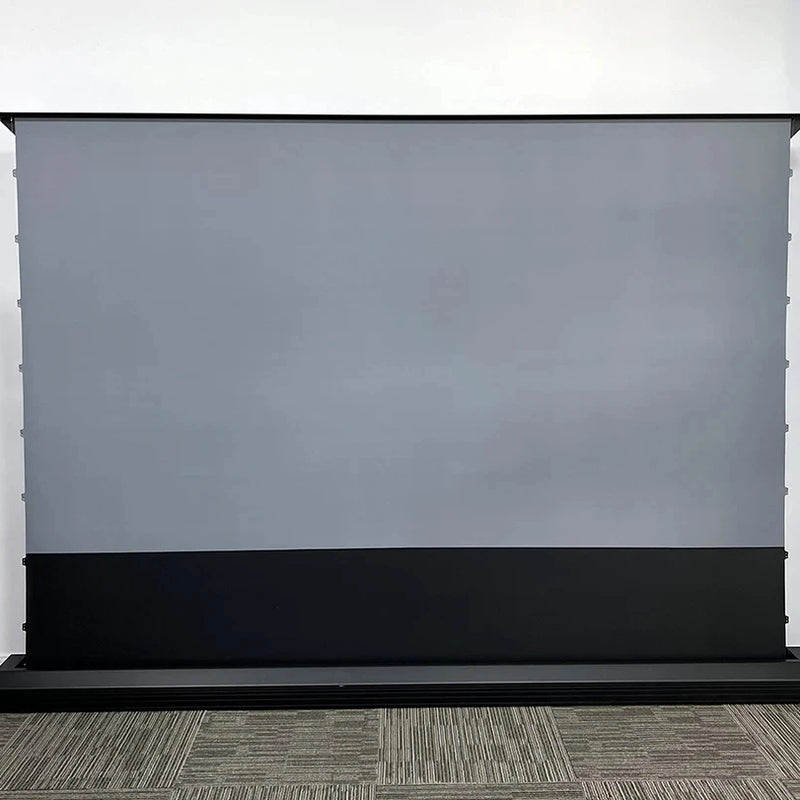 2025 Hot 150 Max Electric Tab Tension Floor Rising ALR Projector Screen Ambient Light Rejecting Motorized for UST Laser TV 3D 8K