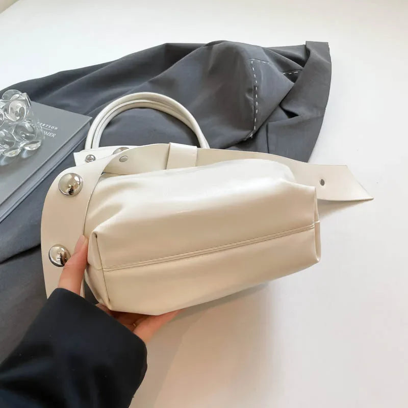 Trendy Bow Shoulder Bag Handbag Casual Underarm Bag Daily Commuting Bags PU Leather Lady Banquet Bag Business Women's Bags