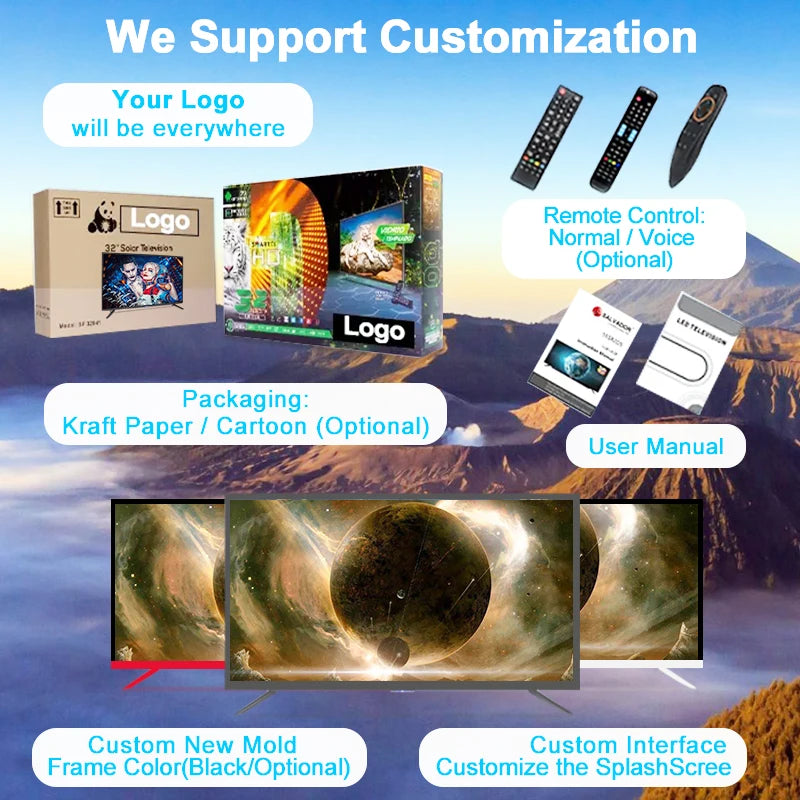 55 65 75 85 100 Inch Smart OLED TV Android Wi-Fi LED Flat Screen TV Motherboard 4K Ultra HD