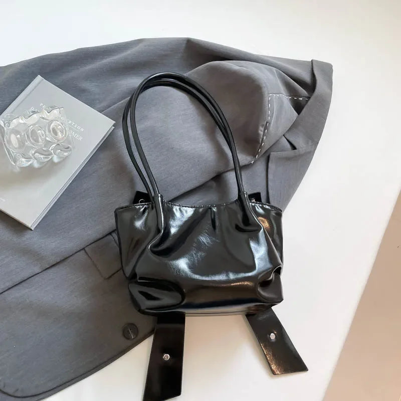 Trendy Bow Shoulder Bag Handbag Casual Underarm Bag Daily Commuting Bags PU Leather Lady Banquet Bag Business Women's Bags