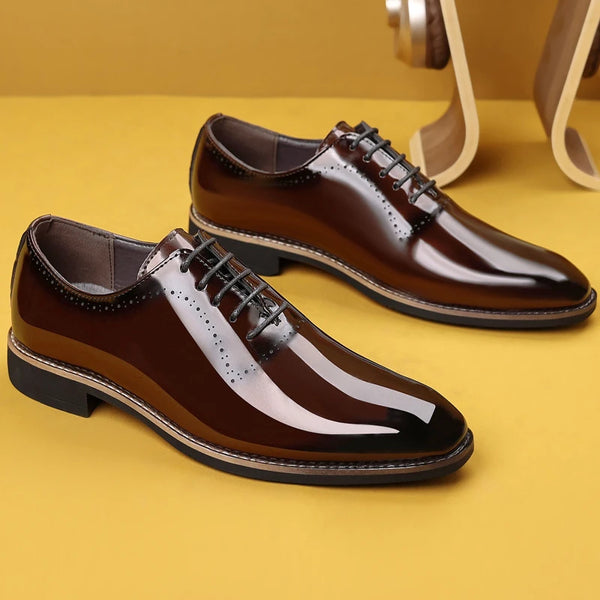 Luxury Men Oxford Shoes High Quality Patent Leather Men Shoes Comfortable Dress Wedding Party Shoes Classic Business Formal Shoe