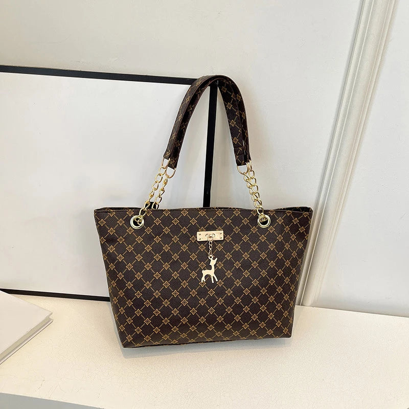 2024 Autumn and Winter New Presbyopic Handbag Shoulder Bag Large Capacity Tote Bag Women's Bag