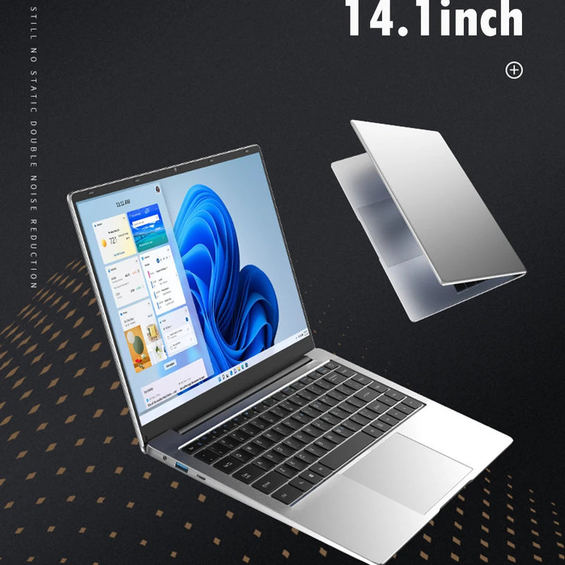 14.1inch Intel Atom A3950 Laptop Computer Windows 11 Pro 2025 Notebook PC 12GB RAM 512GB 1TB SSD 1920*1080 Office Computer PC