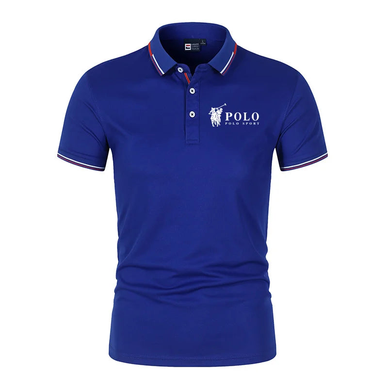 Men's premium summer polo shirt, quick drying, breathable, casual, business fashion, sports, short sleeved, men's clothing