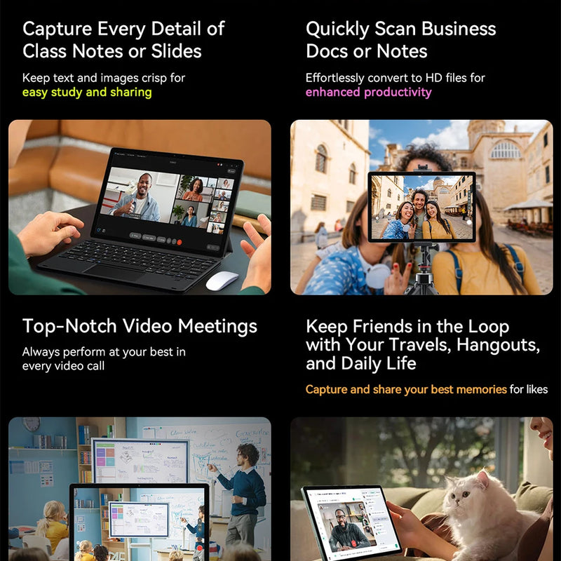 Blackview MEGA 8 Tablet 13 inch FHD+ Display 11000mAh 256GB 512GB AI Android 15 50Mp Camera 4 BOX Speakers 4G Pad PC