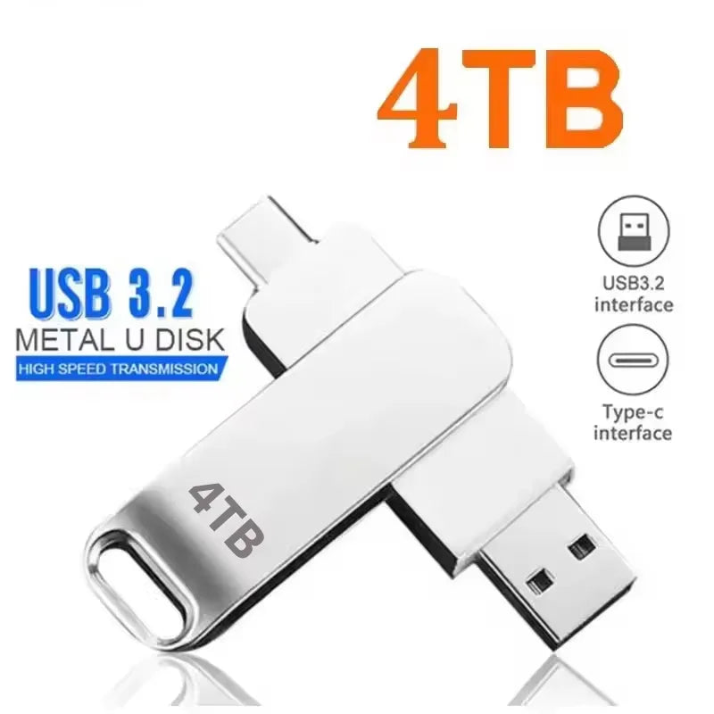 16TB 3.2 Flash Drives High Speed USB Transfer Metal Pendrive Memory Card Pendrive Flash Disk Memoria Waterproof Stick