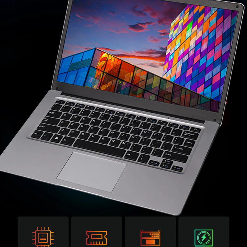 2024 Cheap 14 Inch Ultra Thin Students Laptop Quad Core Windows 10 Notebook Laptops  WiFi Bluetooth for Russian & Korea