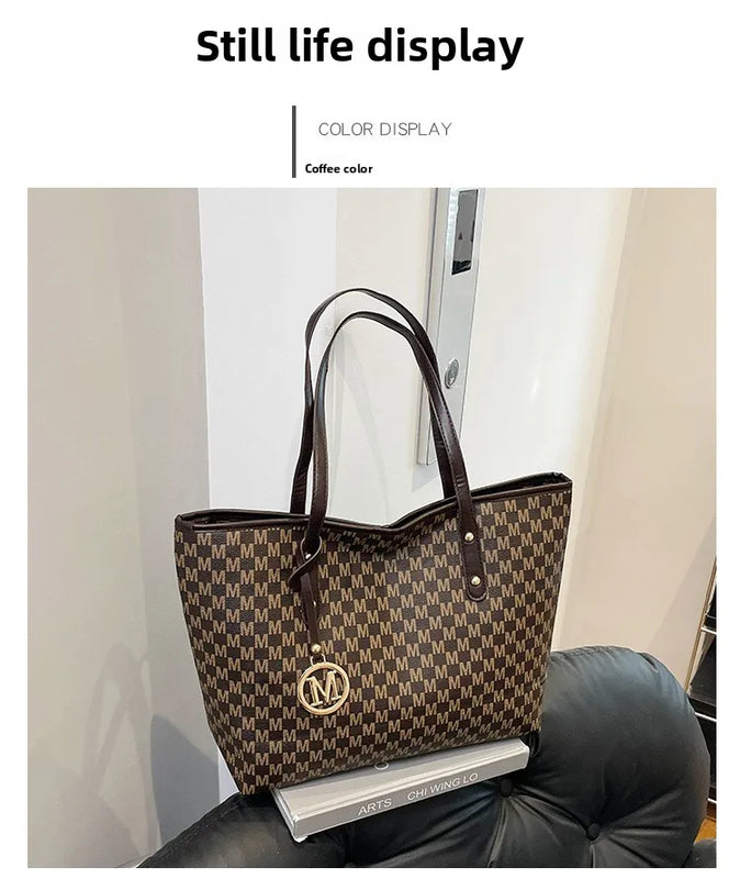 Large Capacity Commuting Tote Bags Fashionable Printed Pu Leather Handbag for Women College Students Class Handbags Shoulder Bag