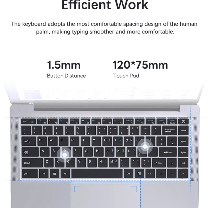 Laptop Computer Windows 11 Pro Intel Atom A3950 2025 Notebook PC 12GB RAM 512GB 1TB 2TB SSD 1920*1080P Office Study Computer