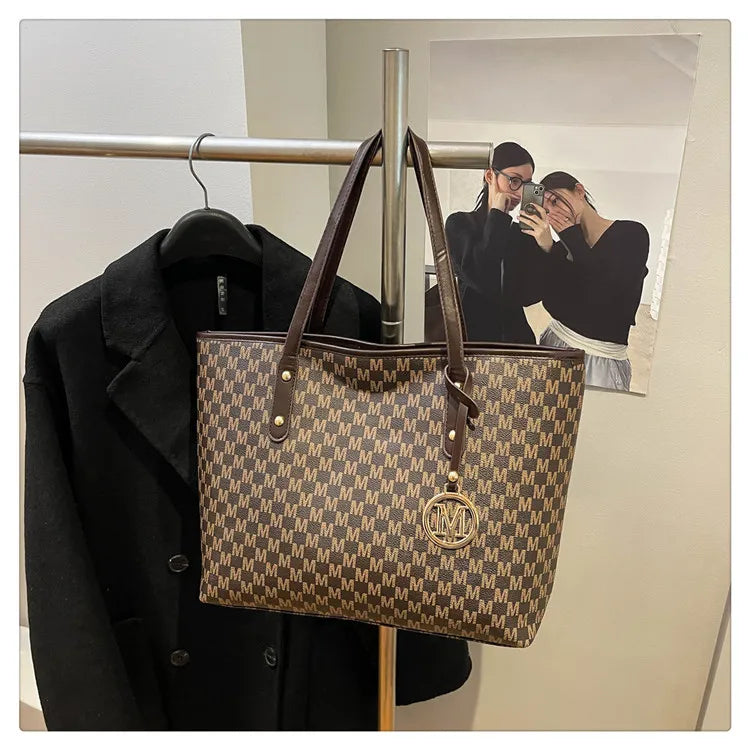 Large Capacity Commuting Tote Bags Fashionable Printed Pu Leather Handbag for Women College Students Class Handbags Shoulder Bag