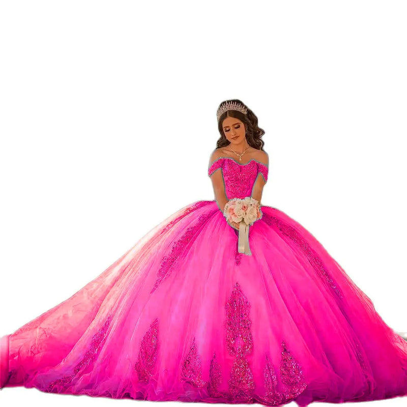 Customized Pink Quinceanera Dresses 2026 Ball Gown Rose Gold Lace Applique Princess Sweet 16 Dress Birthday Party Vestido De 15